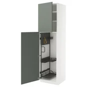 METOD Visoki element-ostava, bela/Nickebo mat sivozelena, 60x60x220 cm