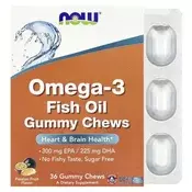 NOW Foods – Omega-3 ribje olje, žvečljivi bonboni z okusom tropskega sadja – 36 kosov