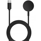 shumee Polnilni kabel QIKtech USB-C za SAMSUNG GALAXY WATCH 3/4/5/6 40/42/44/45/46/47 mm Active 1/2 (črn)
