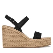 Espadrile Calvin Klein Wedge Espad 70 Webbing Lth HW0HW02901 Črna