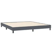 Vidaxl posteljni okvir brez vzmetnice temno siva 200x220 cm žamet