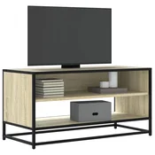 Vidaxl TV omarica sonoma hrast 91x40x46 cm inženirski les in kovina