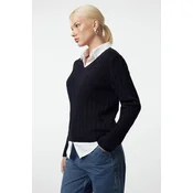 Trendyol Navy Blue Basic Cotton Knit Sweater