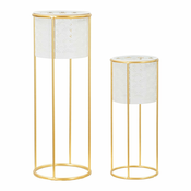 Metalni stalci za tegle za cvijece u setu 2 kom o 17 cm (visina 46 cm) Whity – Mauro Ferretti