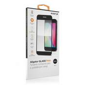 Aligator Zaščitno kaljeno steklo GLASS PRINT, iPhone14 Pro Max, črno, lepilo za celoten zaslon