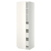 METOD / MAXIMERA Visoki element s fiokama, bela/Veddinge bela, 60x60x200 cm