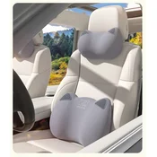 Rice Soup Set jastuka za vrat i leda za auto sedište, Sivi