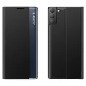 MG Sleep Case Smart Window knjižni ovitek za Samsung Galaxy S21 FE, črna