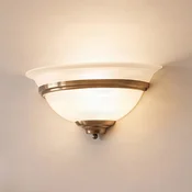 Lindby stenska svetilka Irimia, 31 cm, staro medenina, steklo - Dnevna soba/jedilnica - Antični - belo satinirano, staro medenino