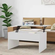 Stolic za kavu sjajni bijeli 80x50,5x41,5 cm konstruirano drvo