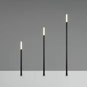 Reality Leuchten LED-zemeljska svetilka STICK, črna, 3-plamenska, IP44, vtič - Sodobni - črna mat - Kovina