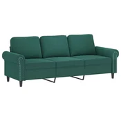 Vidaxl Kavč trosed temno zelen 180 cm žamet