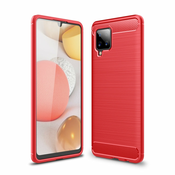 Ovitek za Samsung A42 5G | Carbon vzorec | Rdeč
