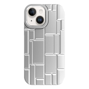 Silikonski ovitek 3D Ice Cubes za iPhone 14 Plus - srebrne barve