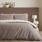Bela/temno rjava enojna posteljnina 135x200 cm Polka Dot – Catherine Lansfield