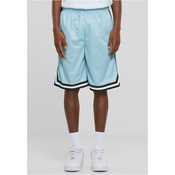 Mens Stripes Mesh Shorts - Ocean Blue/Black/White
