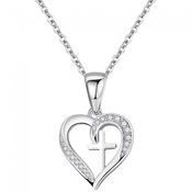 Ogrlica Elegant Cross - Srebrna KP28756