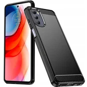 HURTEL Fleksibilen ovitek Carbon Case za Motorola Moto G Stylus 2022, črne barve