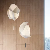 LEDS-C4 Voiles viseča svetilka 95x70cm fazni rez - Dnevna soba/jedilnica - Sodobni - krom, bela - Papir/karton