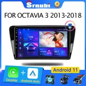 Srnubi Android 11 Car Radio For Skoda Octavia 3 A7 2013-2018 Multimedia Player 2din 4G WiFi Navigation DSP Carplay DVD Head Unit