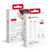 Kabel Forcell - F-Energy C338, USB-C/USB-C, 60W, 1 m, bijeli