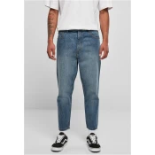 Mens Cropped Tapered Jeans Blue