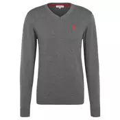 U.S. POLO ASSN. Pulover  temno siva / neonsko oranžna