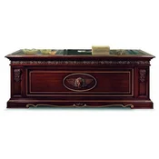 Casa Padrino Luxury Baroque Desk Dark Brown/Green/Gold 230 cm - Baroque Furniture - Made in Italy