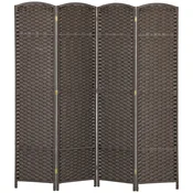 Homestar Prostorilni pregradni zložljivi 4-panelni 160x16x170 cm rjav