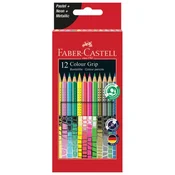 BARVE LESA 12BARVNI GRIP 2001 (NEON PLUS METALIK PLUS PASTEL) FABER-CASTELL 201569 BLISTER