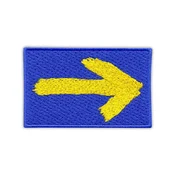 shumee Našitek Rumena puščica - Cesta sv. Jakoba - Magnetna podlaga - Vezen našitek/značka/emblem
