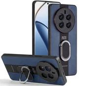 Overboard Ovitek za Realme 12 Pro 5G/12 Pro+ 5G, usnjen obroč s stojalom, moder