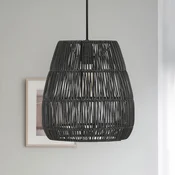 PR Home Visoka svetilka Saigon, videz ratana, črna, O 38 cm - Dnevna soba/jedilnica - Plastika