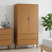 vidaXL Garderobna omara MOLDE Karamelna 90 x 55 x 175 cm