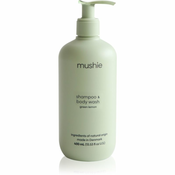 Mushie Organic Baby gel za prhanje in šampon 2v1 za otroke Green Lemon 400 ml