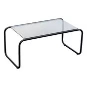 Črna klubska mizica s stekleno mizno ploščo 40x80 cm Ventana – Leitmotiv