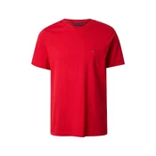 Tommy Hilfiger za moške. MW0MW39995 Majica z rdečim izvezenim logotipom (S), Rdeča, Priložnostno, Bombaž, Kratek rokav