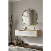 Hanah Home komoda Meyra 120, 120 cm, hrast Sapphire / bela / zlatna
