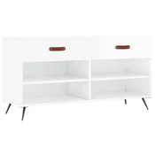 Vidaxl Regal za čevlje visok sijaj bel 102x35x55 cm inženirski les