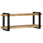 vidaXL Stenska polica 110x33x45 cm Masivni neobdelan les Mango