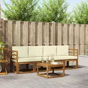 Set vanjskih sofa s jastukom 5 pcs Prirodna i krem