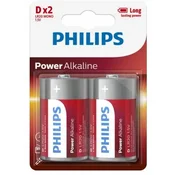 Philips 2 alkalni bateriji Power D