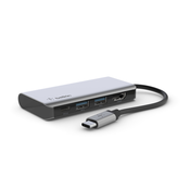 Belkin Belkin AVC006btSGY USB 3.2 Gen 1 (3.1 Gen 1) Tip-C Srebrne Hub z HDMI in USB 3.2 Porti, 4K Ultra HD