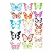 Northix 18x 3D okrasni metulji - večbarvni