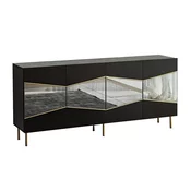 Omarica Kailua 2210 (Črna + Zlata) Zlata, Črna, 80x180x40cm, Iverna plošča