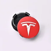 4 kosi pokrovčkov značk za Tesla – 56 mm sredinski pokrovčki platišč za Tesla Model 3, Y, X, S – Barva: Mat Srebrna-rdeča, Dodatek: Brez