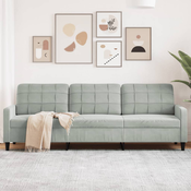 vidaXL Trosed svetlo siv 210 cm žamet