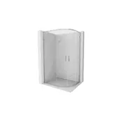 Mexen Exo asimetrična polkrožna drsna tuš kabina 90 x 80 cm, prozorna, krom - 8132-090-080-01-00