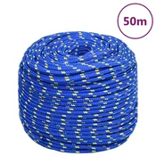 Vidaxl vidaXL Jadralna vrv, modra, 8 mm, 50 m, polipropilen