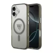 Maska Guess IML Gradient Triangle Logo MagSafe za iPhone 17 siva